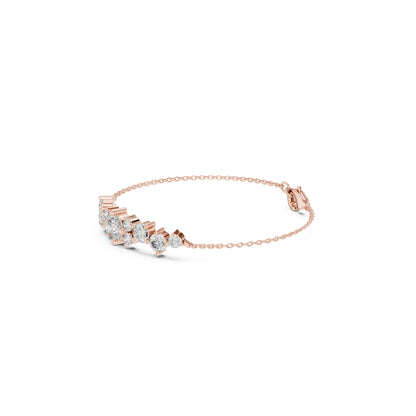 Vintage 3.08 Ct Round Cut White Colorless Diamond Prong Set Minimalist Stacking Party Wear Line Bracelet - HIGHCARAT DIAMONDS