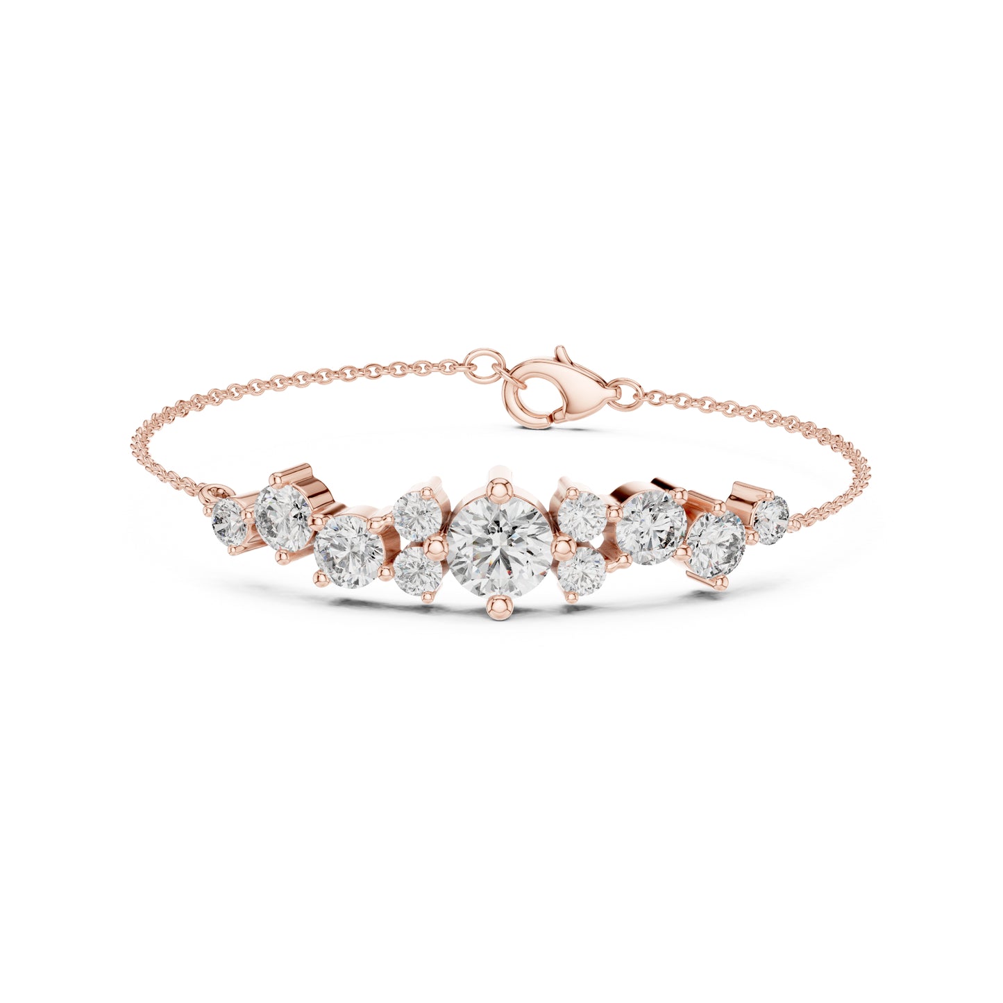 Vintage 3.08 Ct Round Cut White Colorless Diamond Prong Set Minimalist Stacking Party Wear Line Bracelet - HIGHCARAT DIAMONDS