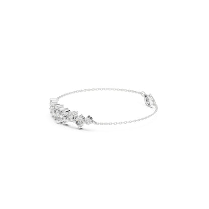 Vintage 3.08 Ct Round Cut White Colorless Diamond Prong Set Minimalist Stacking Party Wear Line Bracelet - HIGHCARAT DIAMONDS