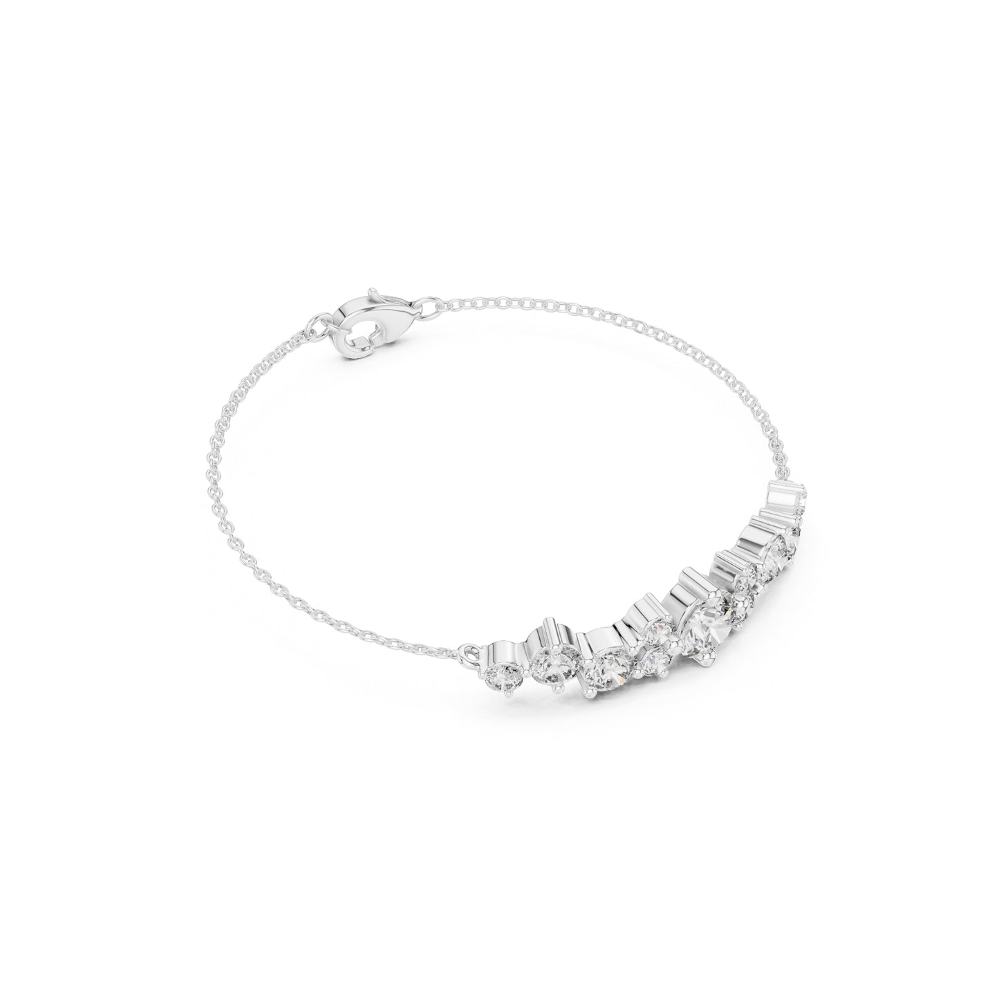 Vintage 3.08 Ct Round Cut White Colorless Diamond Prong Set Minimalist Stacking Party Wear Line Bracelet - HIGHCARAT DIAMONDS