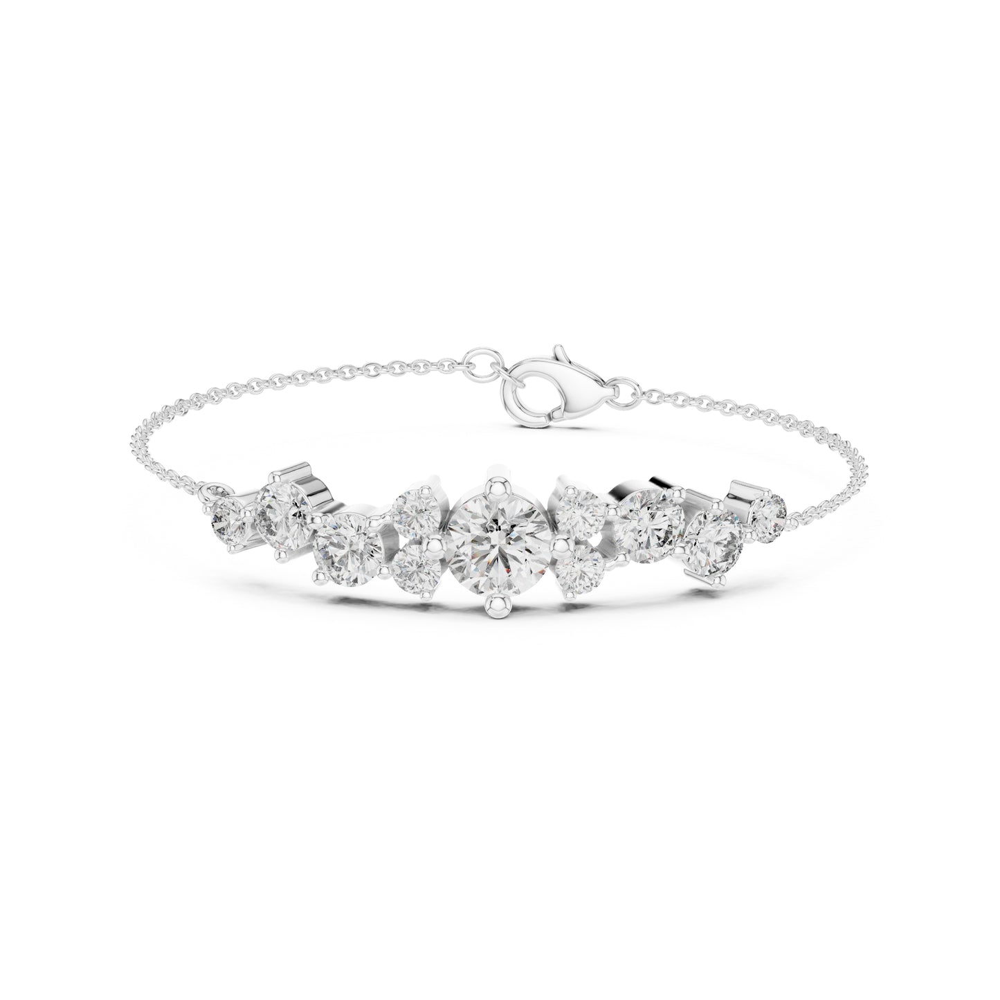 Vintage 3.08 Ct Round Cut White Colorless Diamond Prong Set Minimalist Stacking Party Wear Line Bracelet - HIGHCARAT DIAMONDS
