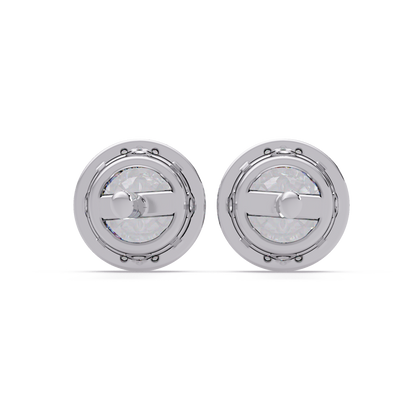 Round Lab Grown Diamond Accent Bezel Set Stud Earrings - HIGHCARAT DIAMONDS