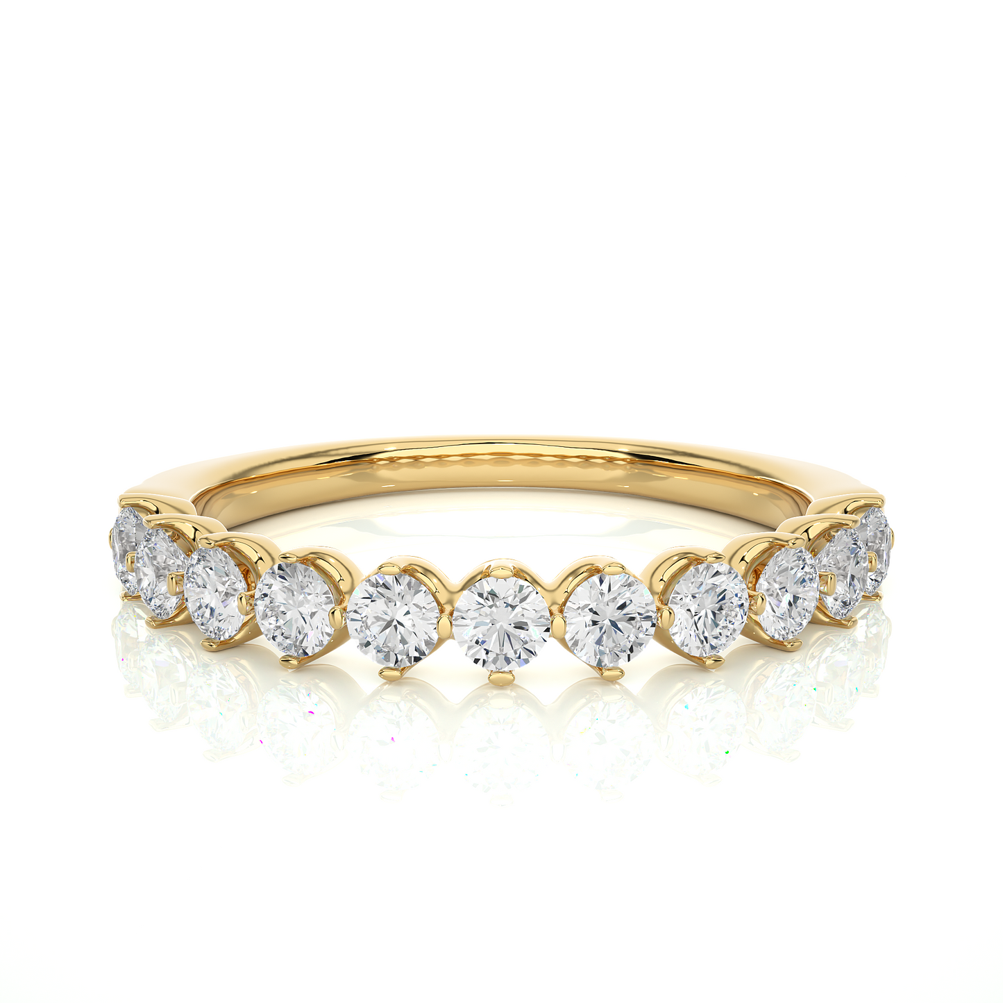 Round Lab-Grown Diamond Bezel Set Full Eternity Wedding Band Ethical & Elegant - HIGHCARAT DIAMONDS