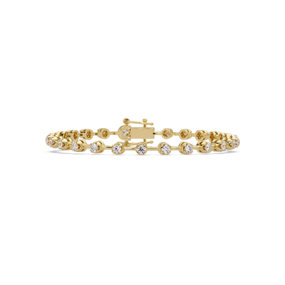 Round Lab Grown Diamond Bezel Tennis Bracelet - HIGHCARAT DIAMONDS