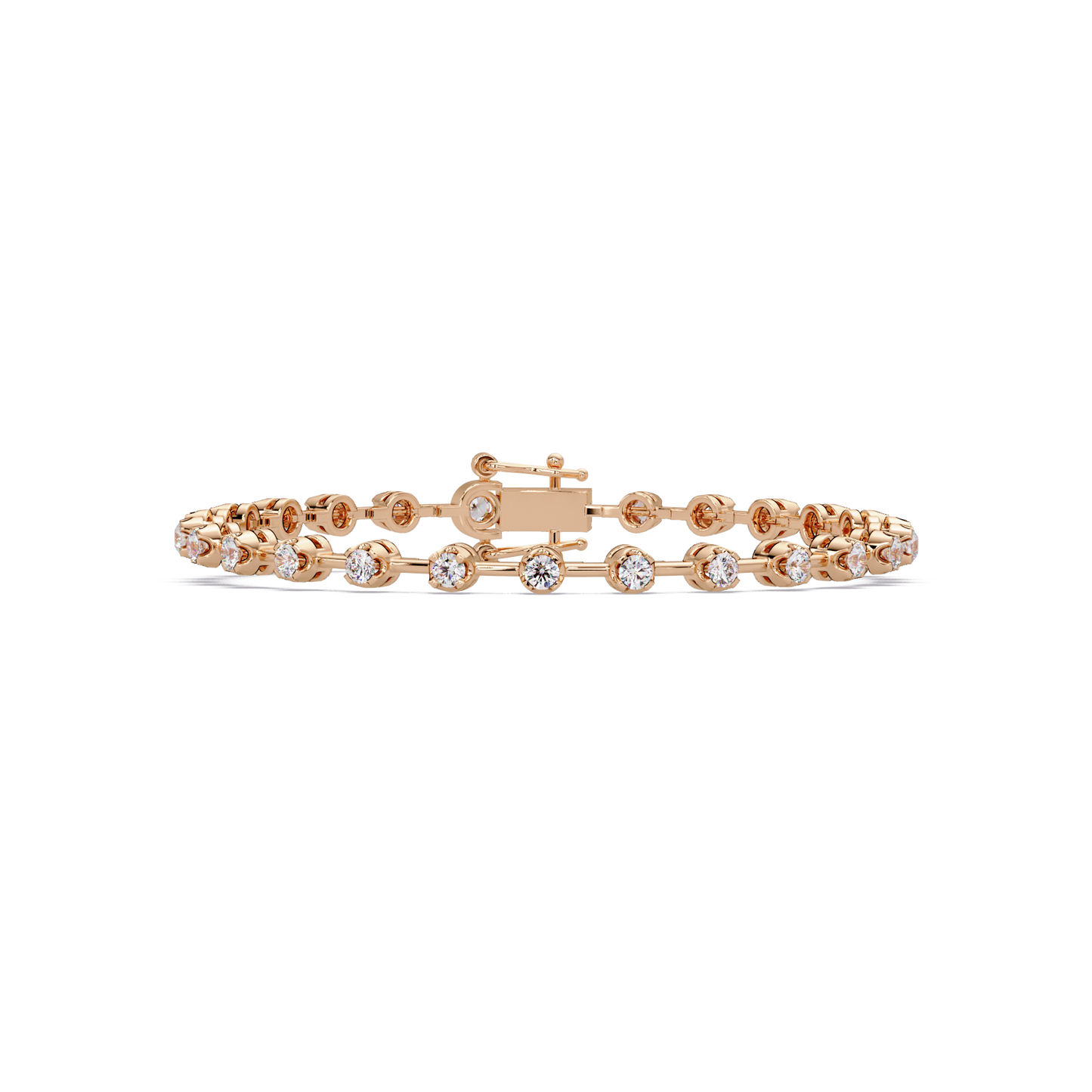 Round Lab Grown Diamond Bezel Tennis Bracelet - HIGHCARAT DIAMONDS
