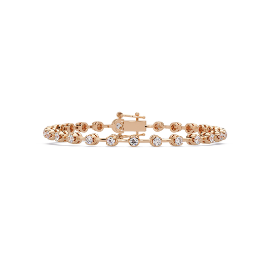 Round Lab Grown Diamond Bezel Tennis Bracelet - HIGHCARAT DIAMONDS