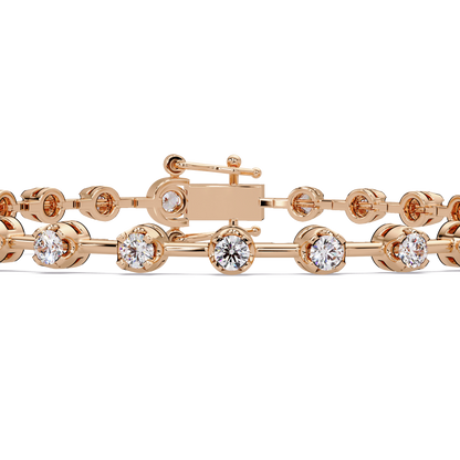 Round Lab Grown Diamond Bezel Tennis Bracelet - HIGHCARAT DIAMONDS