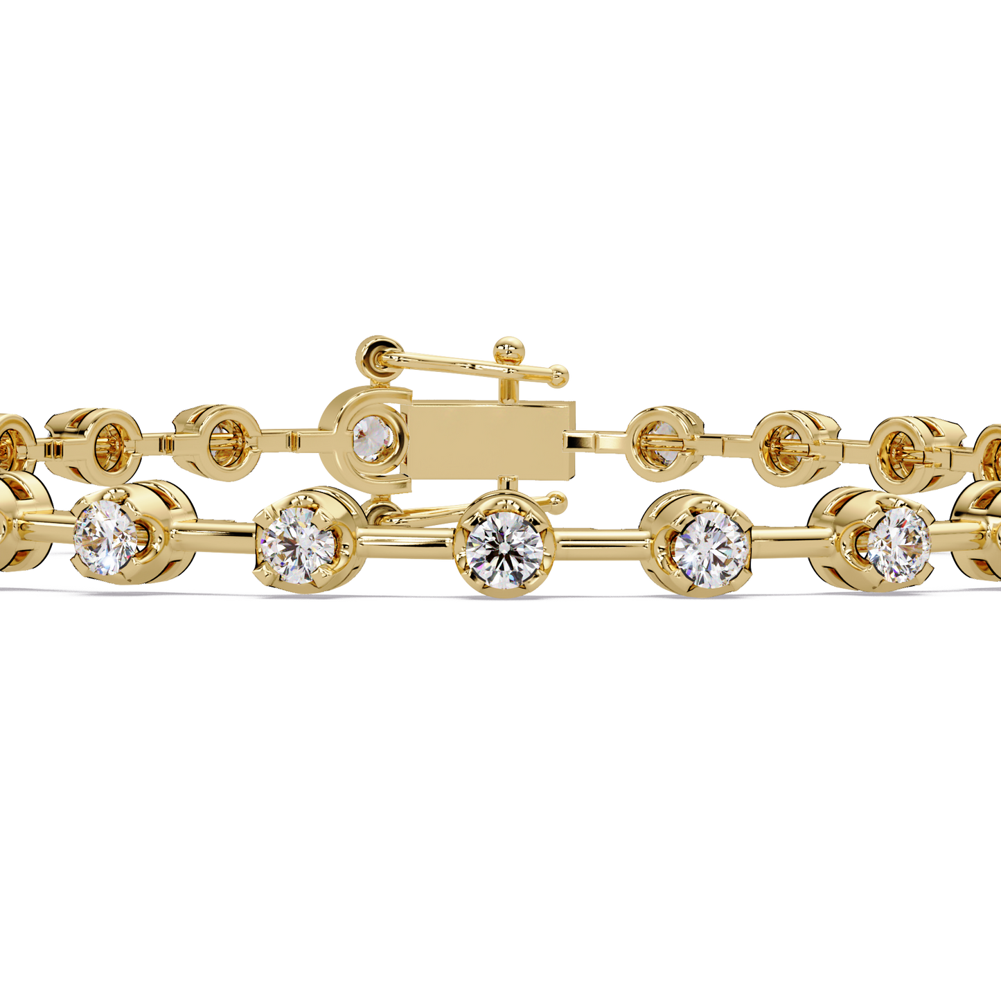 Round Lab Grown Diamond Bezel Tennis Bracelet - HIGHCARAT DIAMONDS