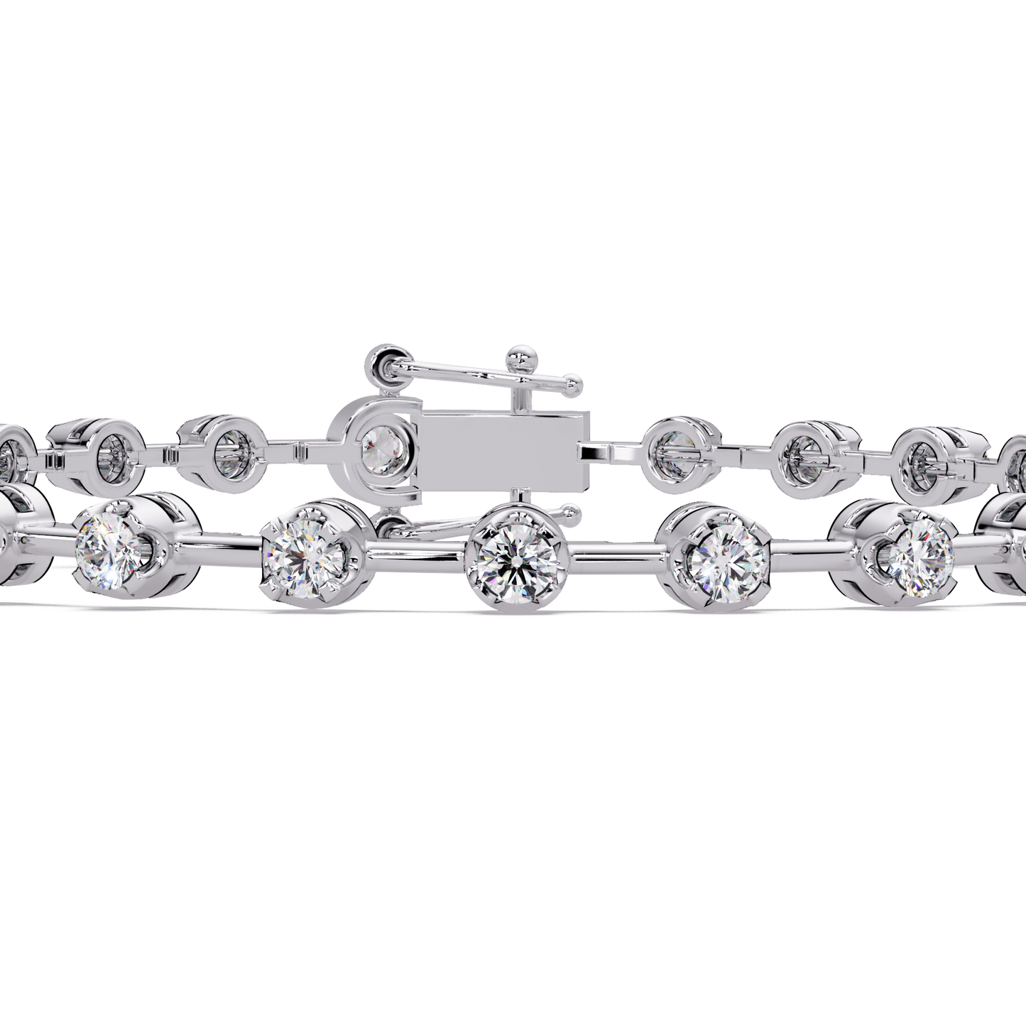 Round Lab Grown Diamond Bezel Tennis Bracelet - HIGHCARAT DIAMONDS