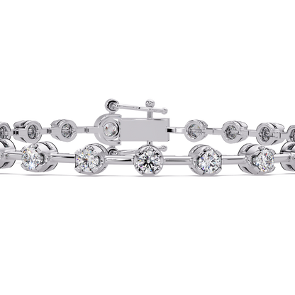 Round Lab Grown Diamond Bezel Tennis Bracelet - HIGHCARAT DIAMONDS
