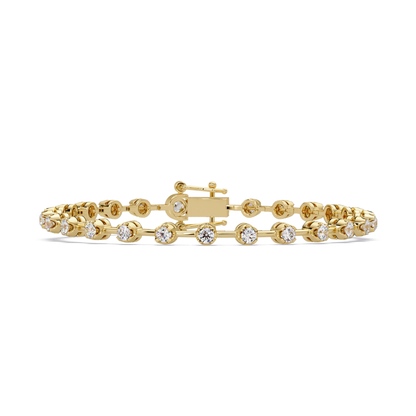 Round Lab Grown Diamond Bezel Tennis Bracelet - HIGHCARAT DIAMONDS