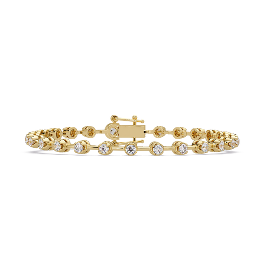 Round Lab Grown Diamond Bezel Tennis Bracelet - HIGHCARAT DIAMONDS