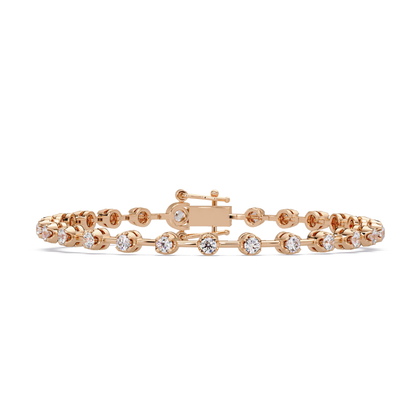 Round Lab Grown Diamond Bezel Tennis Bracelet - HIGHCARAT DIAMONDS
