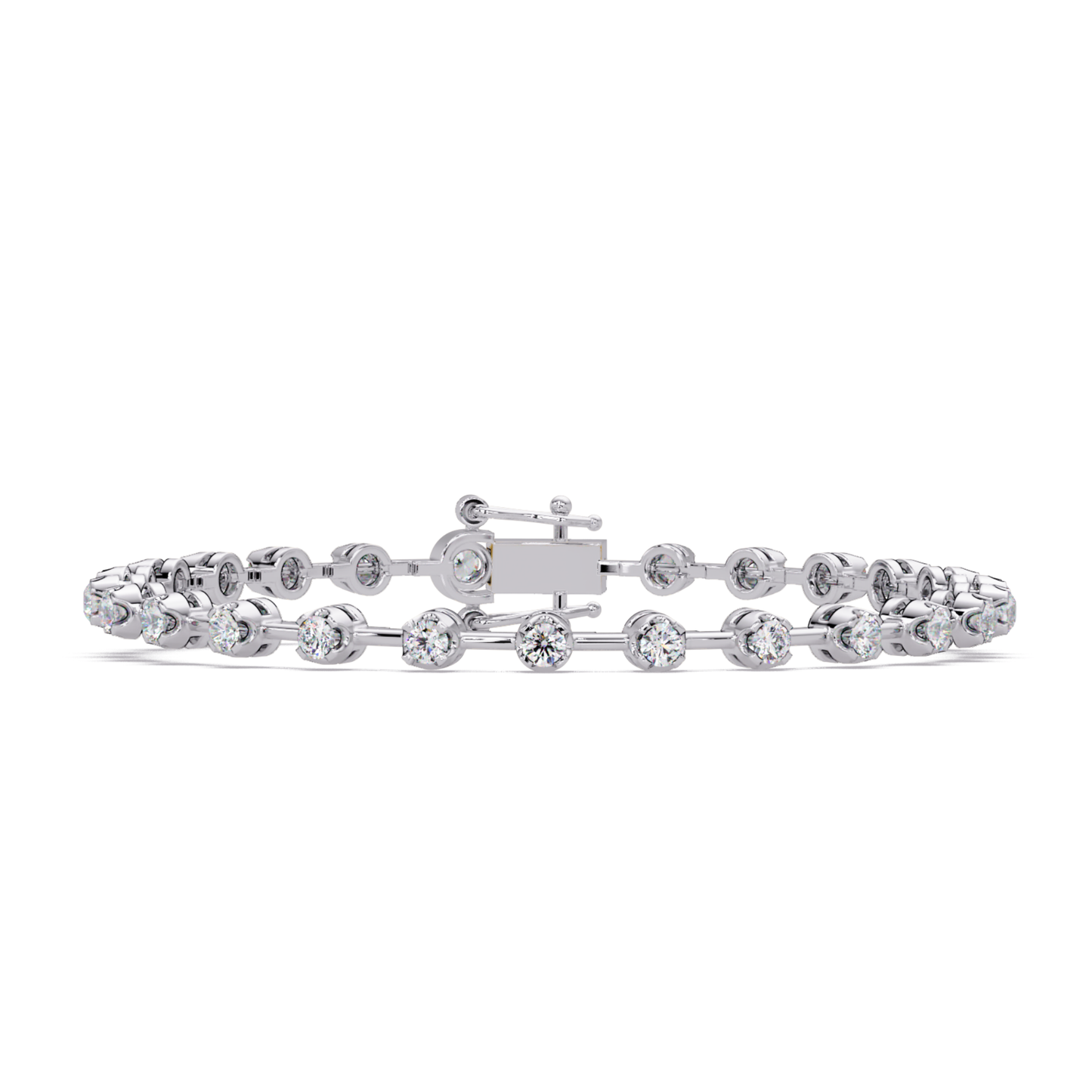Round Lab Grown Diamond Bezel Tennis Bracelet - HIGHCARAT DIAMONDS