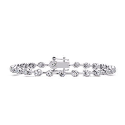 Round Lab Grown Diamond Bezel Tennis Bracelet - HIGHCARAT DIAMONDS