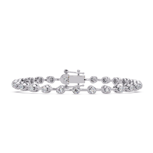 Round Lab Grown Diamond Bezel Tennis Bracelet - HIGHCARAT DIAMONDS