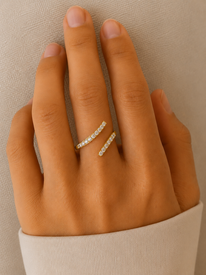 Round Lab Grown Diamond Bypass Wedding Band - HIGHCARAT DIAMONDS