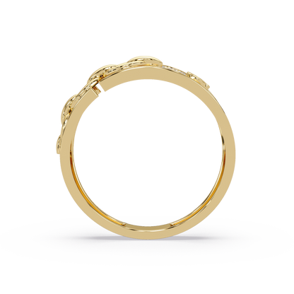 Round Lab Grown Diamond Chain Link Band Bold Ring - HIGHCARAT DIAMONDS