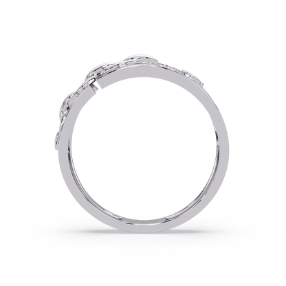Round Lab Grown Diamond Chain Link Band Bold Ring - HIGHCARAT DIAMONDS