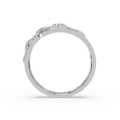 Round Lab Grown Diamond Chain Link Band Bold Ring - HIGHCARAT DIAMONDS
