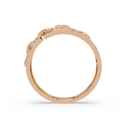 Round Lab Grown Diamond Chain Link Band Bold Ring - HIGHCARAT DIAMONDS