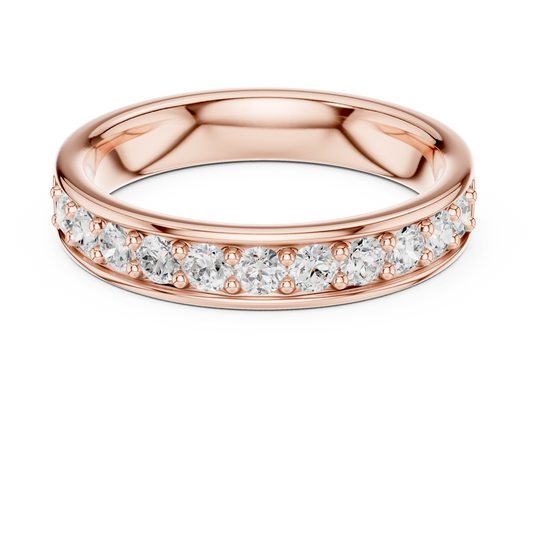 Elegant Round Cut Natural Diamond Art Deco Vintage Channel Set  Half Eternity Dainty Engagement Band - HIGHCARAT DIAMONDS