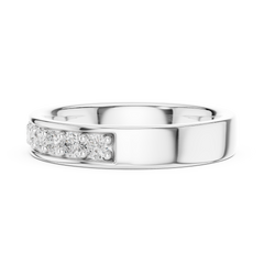 Elegant Round Cut Natural Diamond Art Deco Vintage Channel Set  Half Eternity Dainty Engagement Band - HIGHCARAT DIAMONDS