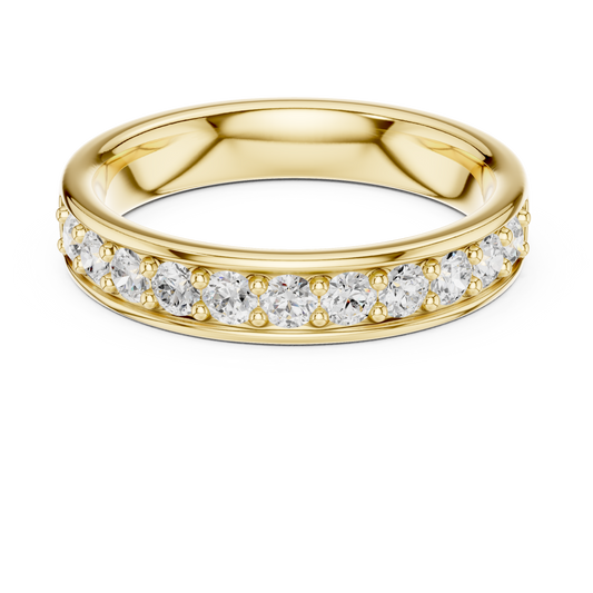 Elegant Round Cut Natural Diamond Art Deco Vintage Channel Set  Half Eternity Dainty Engagement Band - HIGHCARAT DIAMONDS