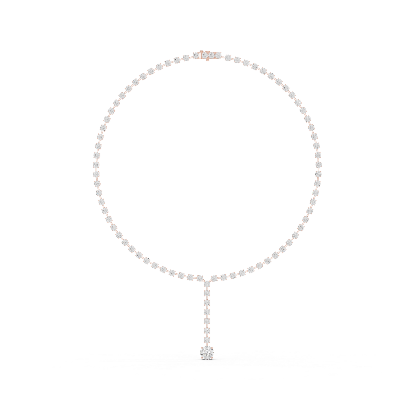Round Shapes Lab Grown & Natural 13.44 Ct 10k Solid Gold Antiques Tennis Necklace For Her - HIGHCARAT DIAMONDS
