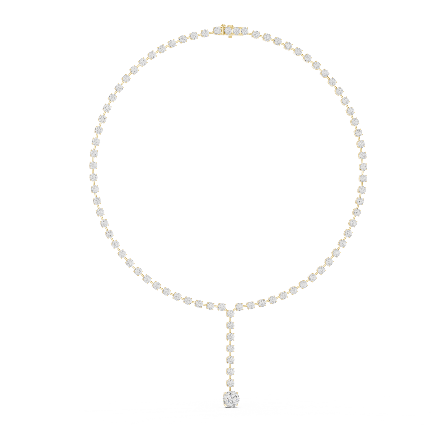 Round Shapes Lab Grown & Natural 13.44 Ct 10k Solid Gold Antiques Tennis Necklace For Her - HIGHCARAT DIAMONDS