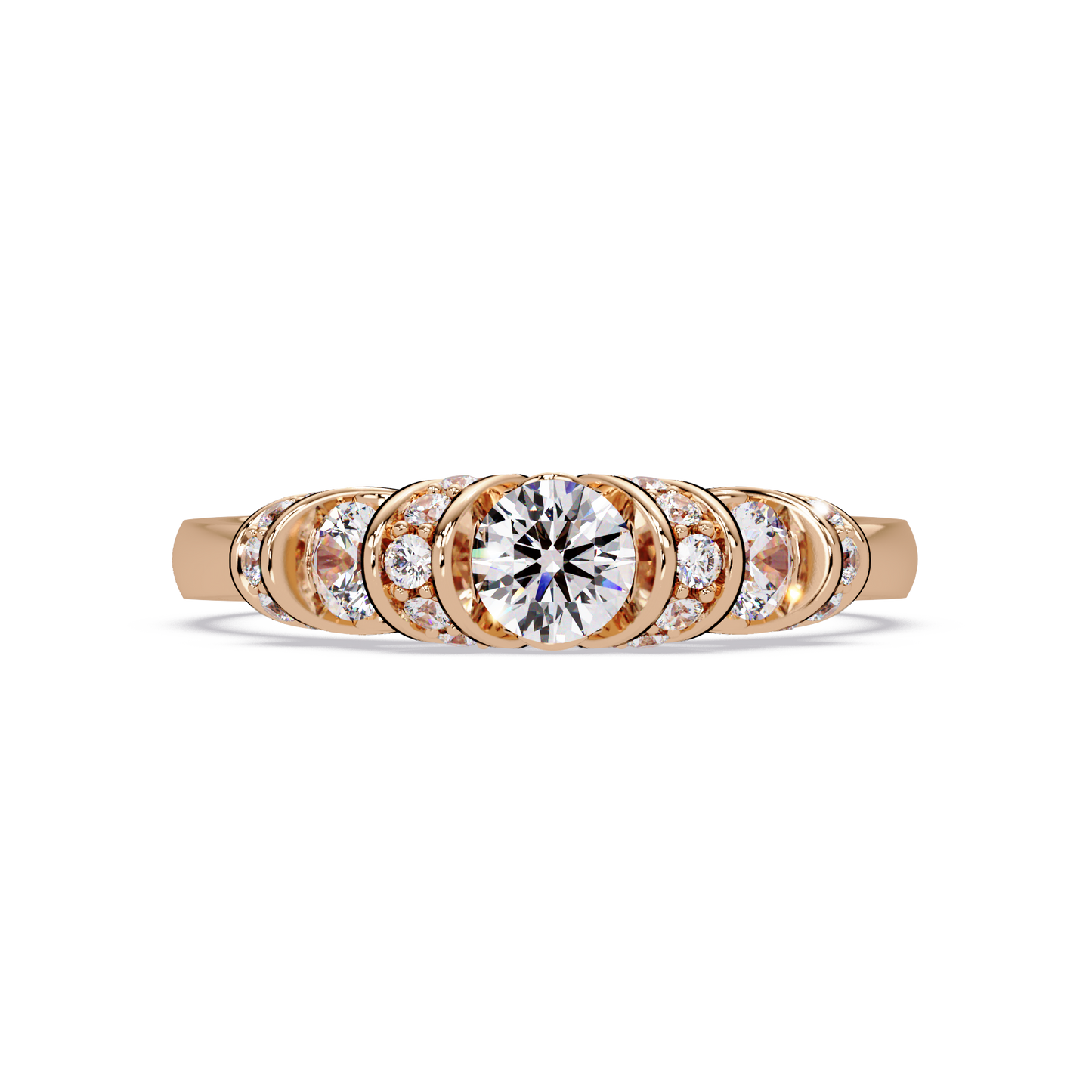 Round Lab Grown Diamond Cluster Band Ring - HIGHCARAT DIAMONDS