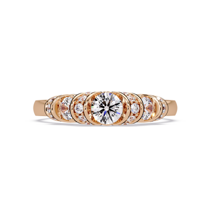 Round Lab Grown Diamond Cluster Band Ring - HIGHCARAT DIAMONDS