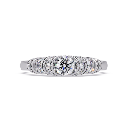 Round Lab Grown Diamond Cluster Band Ring - HIGHCARAT DIAMONDS