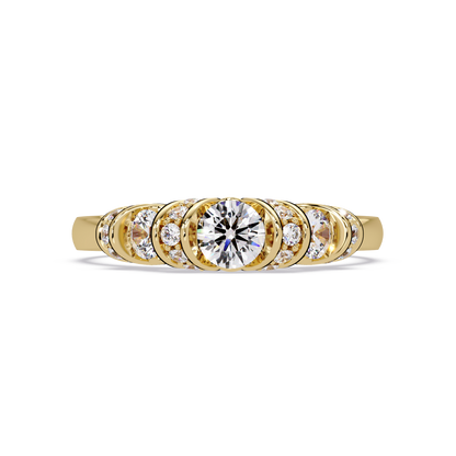 Round Lab Grown Diamond Cluster Band Ring - HIGHCARAT DIAMONDS