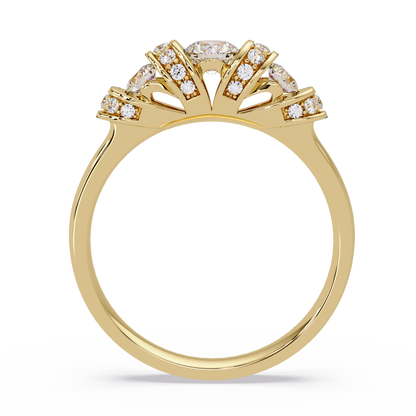 Round Lab Grown Diamond Cluster Band Ring - HIGHCARAT DIAMONDS