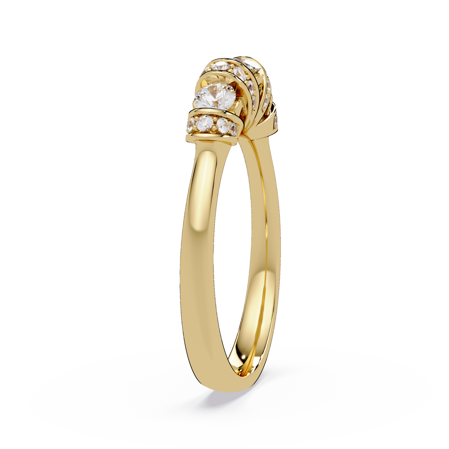Round Lab Grown Diamond Cluster Band Ring - HIGHCARAT DIAMONDS