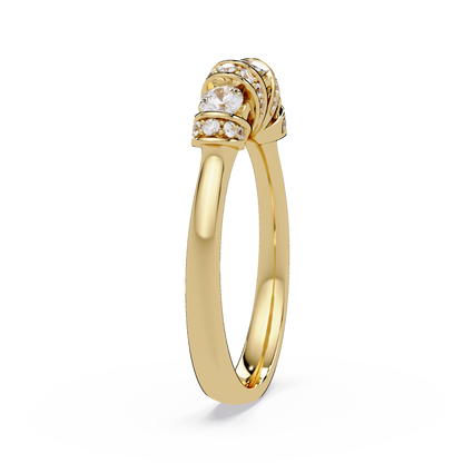 Round Lab Grown Diamond Cluster Band Ring - HIGHCARAT DIAMONDS
