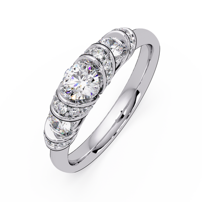 Round Lab Grown Diamond Cluster Band Ring - HIGHCARAT DIAMONDS