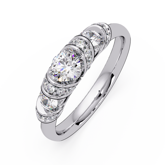 Round Lab Grown Diamond Cluster Band Ring - HIGHCARAT DIAMONDS