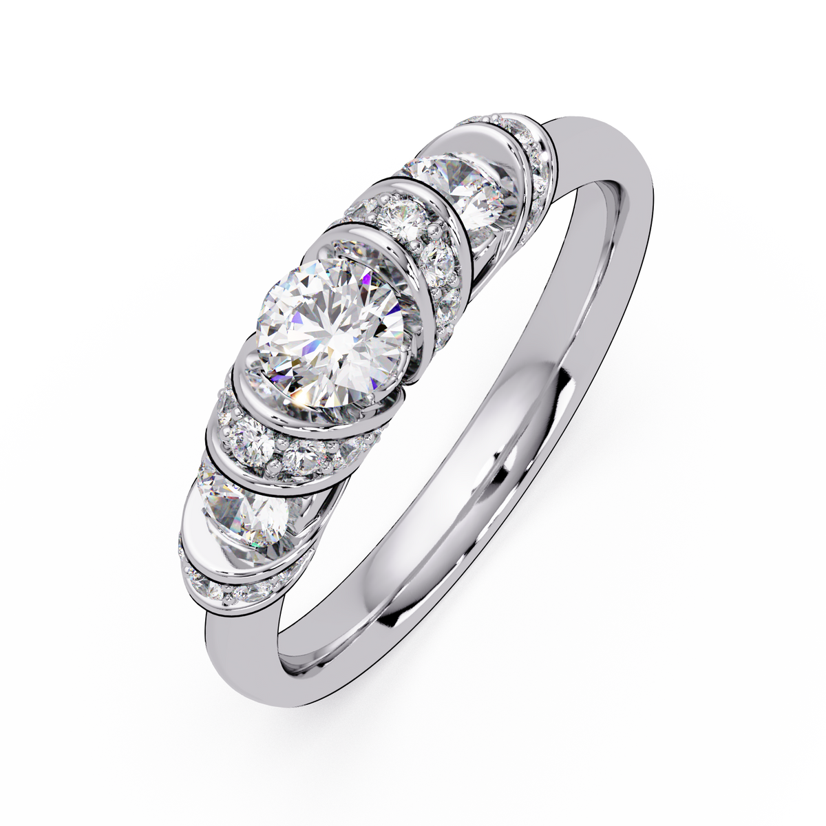 Round Lab Grown Diamond Cluster Band Ring - HIGHCARAT DIAMONDS