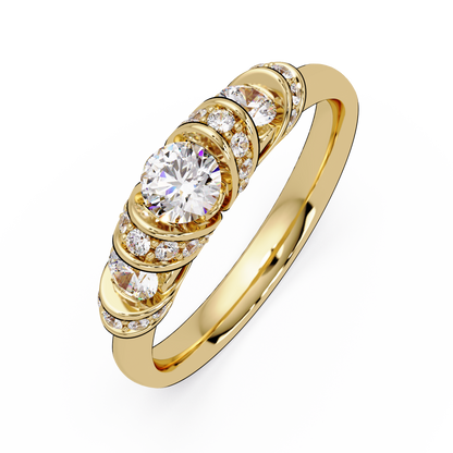 Round Lab Grown Diamond Cluster Band Ring - HIGHCARAT DIAMONDS