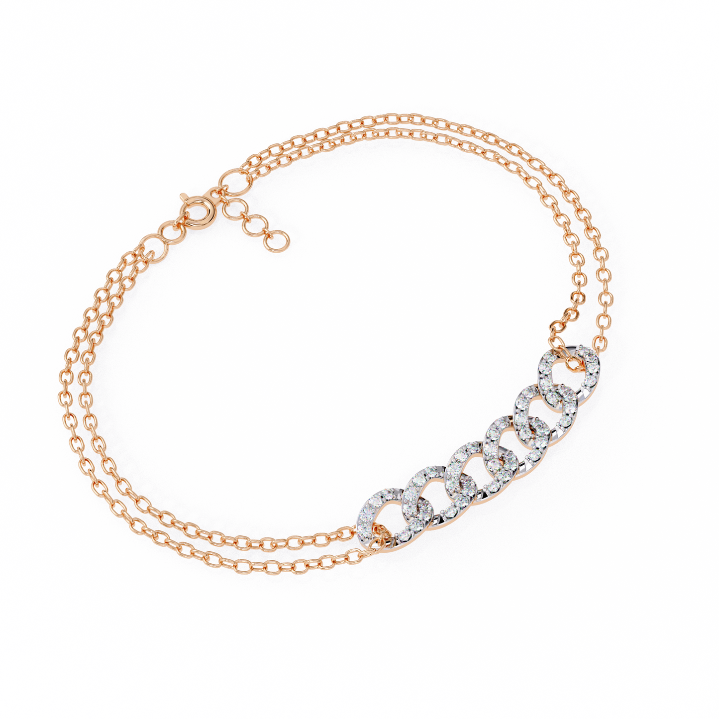 Vintage Round Cut Lab Grown Diamond Delicate Cluster Unique Charm Party Wear Bracelet For Gift - HIGHCARAT DIAMONDS