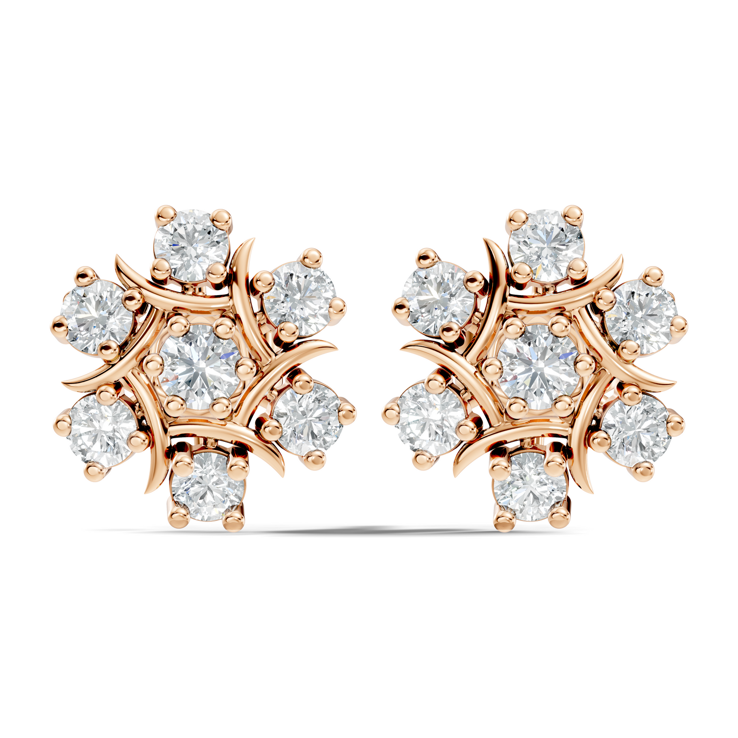 Stunning 1.34 CT Round Cut Diamond Stud Earrings Lab-Grown & Natural - HIGHCARAT DIAMONDS
