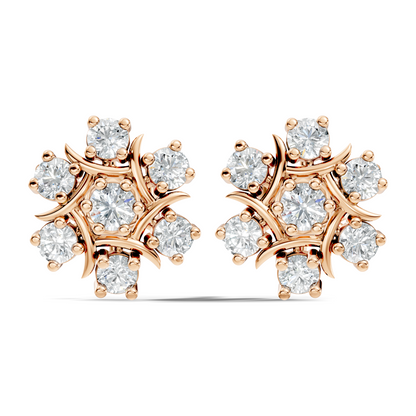 Stunning 1.34 CT Round Cut Diamond Stud Earrings Lab-Grown & Natural - HIGHCARAT DIAMONDS