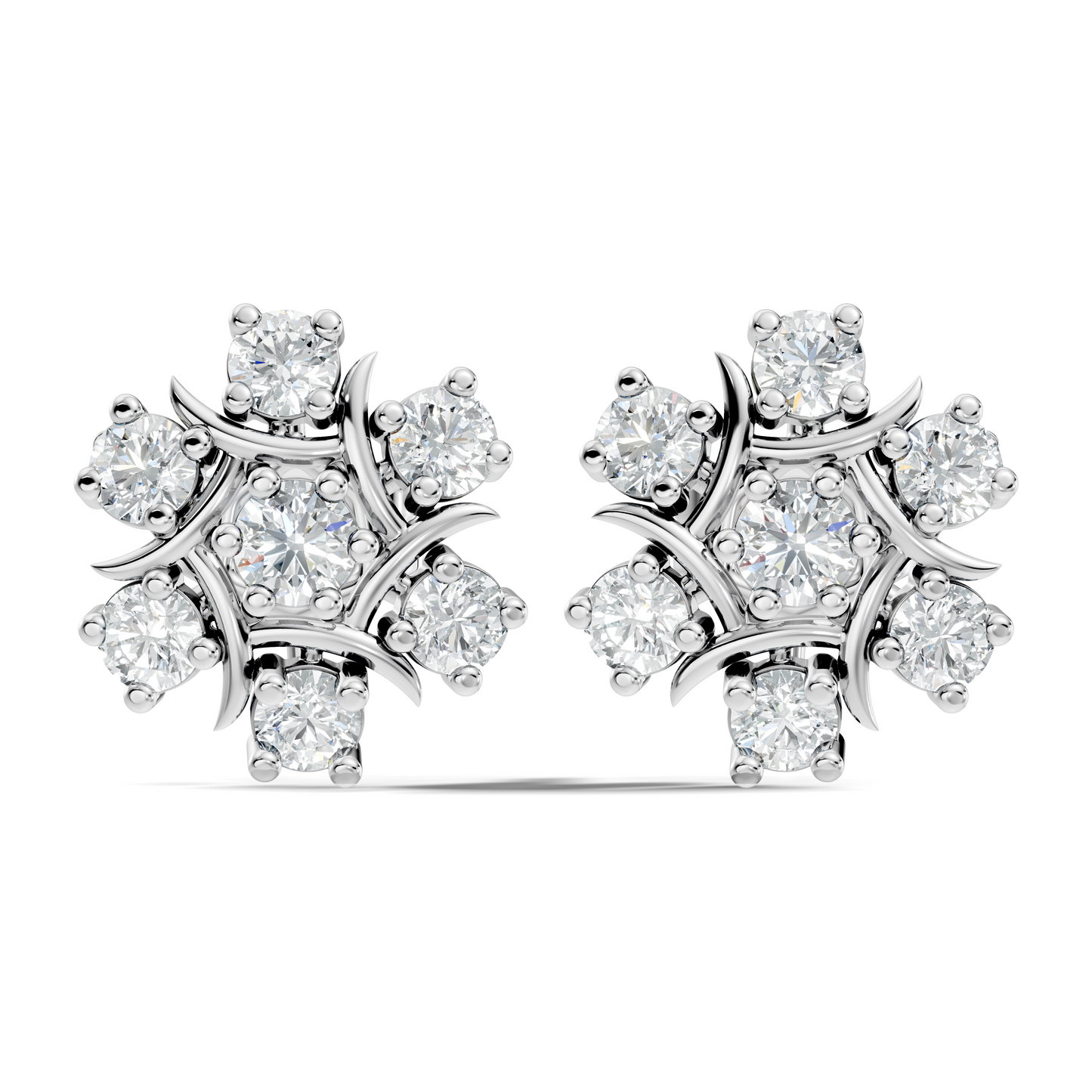 Stunning 1.34 CT Round Cut Diamond Stud Earrings Lab-Grown & Natural - HIGHCARAT DIAMONDS