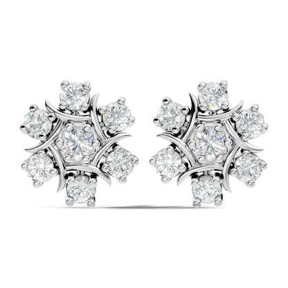 Stunning 1.34 CT Round Cut Diamond Stud Earrings Lab-Grown & Natural - HIGHCARAT DIAMONDS