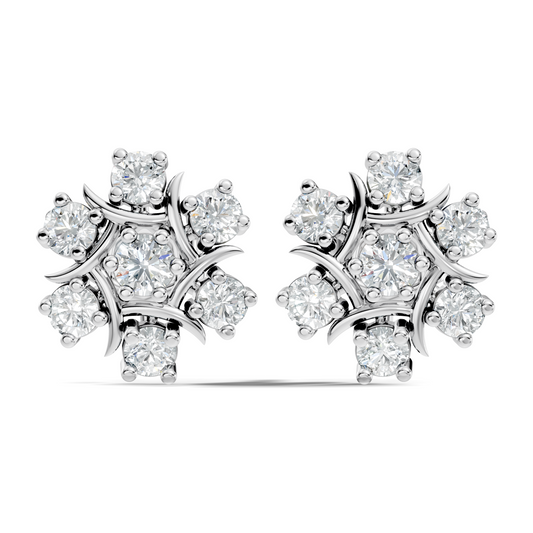 Stunning 1.34 CT Round Cut Diamond Stud Earrings Lab-Grown & Natural - HIGHCARAT DIAMONDS