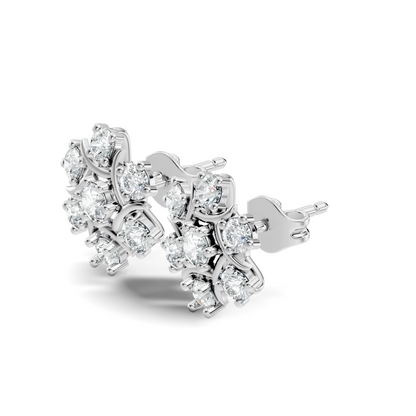 Stunning 1.34 CT Round Cut Diamond Stud Earrings Lab-Grown & Natural - HIGHCARAT DIAMONDS