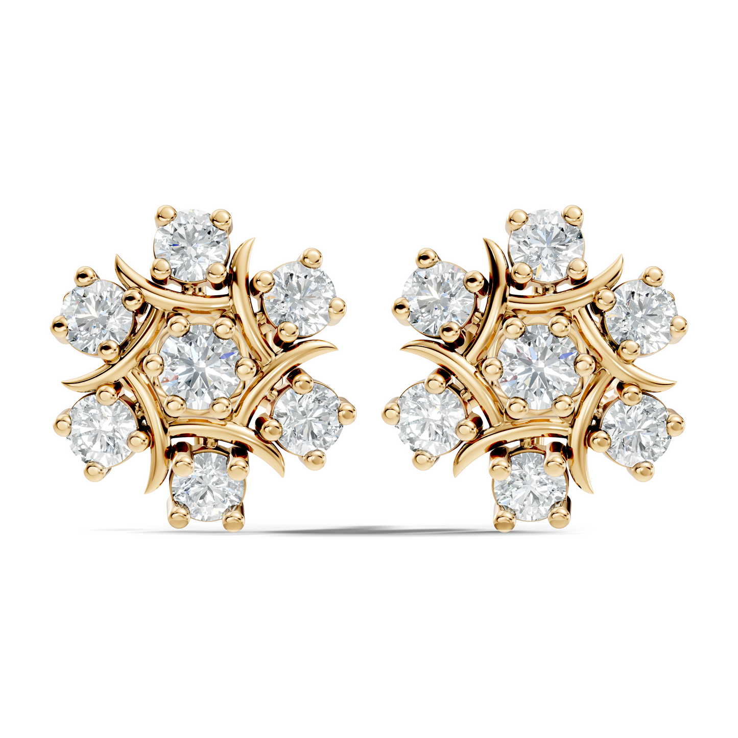 Stunning 1.34 CT Round Cut Diamond Stud Earrings Lab-Grown & Natural - HIGHCARAT DIAMONDS