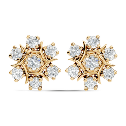 Stunning 1.34 CT Round Cut Diamond Stud Earrings Lab-Grown & Natural - HIGHCARAT DIAMONDS